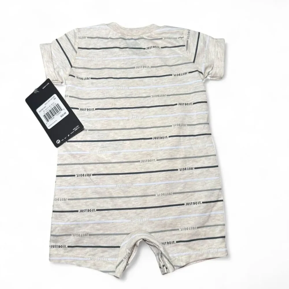 Nike grey and white baby romper size 3 months